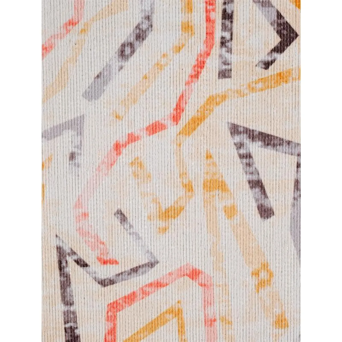 Close-up of the abstract pattern on the multicolour carpet