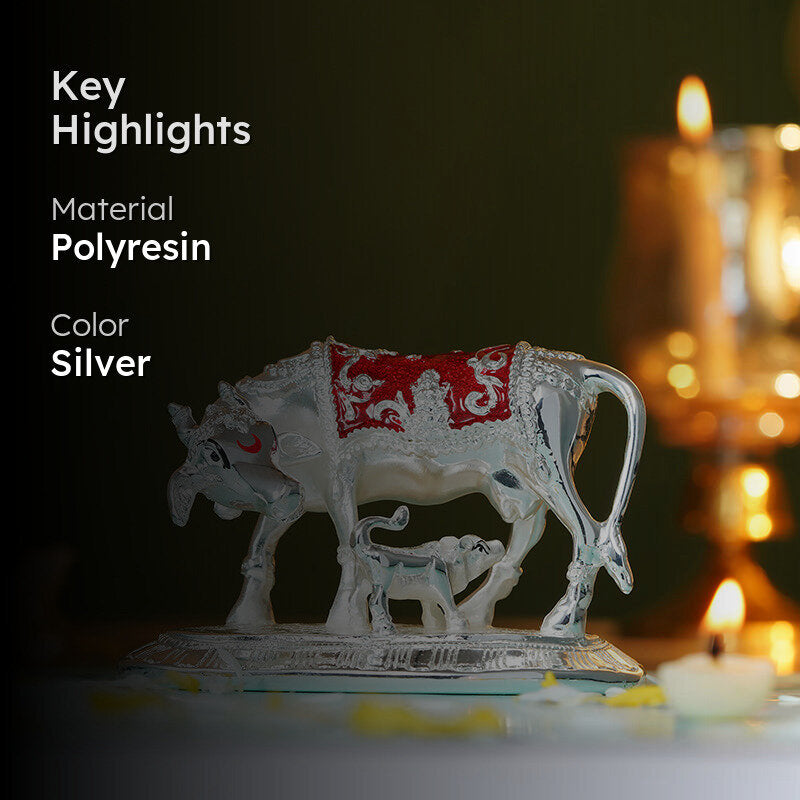 Kamadhenu Polyresin Idol - Silver media 2