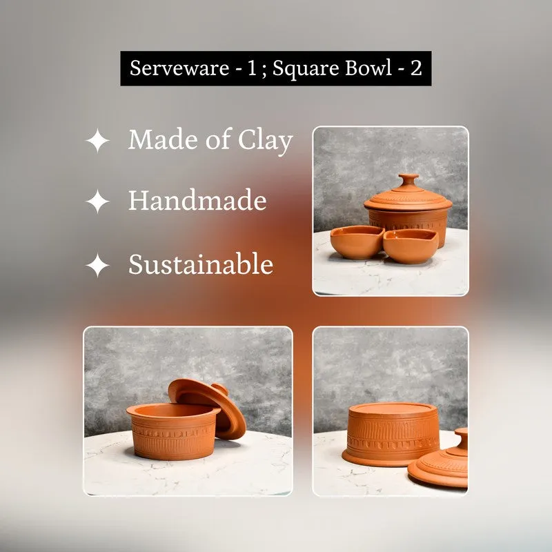 Artisanal Terracotta Serving Bowls - Three Piece Set media 7