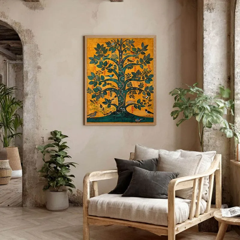 Tree of Life Canvas Wall Painting With Brown Frame media 7