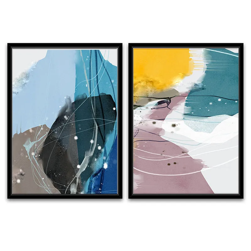Coloured Strokes Wall Art - Set Of Two media 3