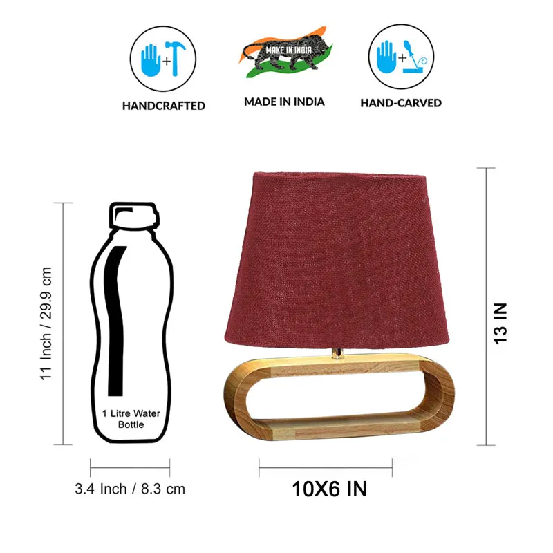 Sienna I Curve Jute Table Lamp - Maroon,Brown media 8