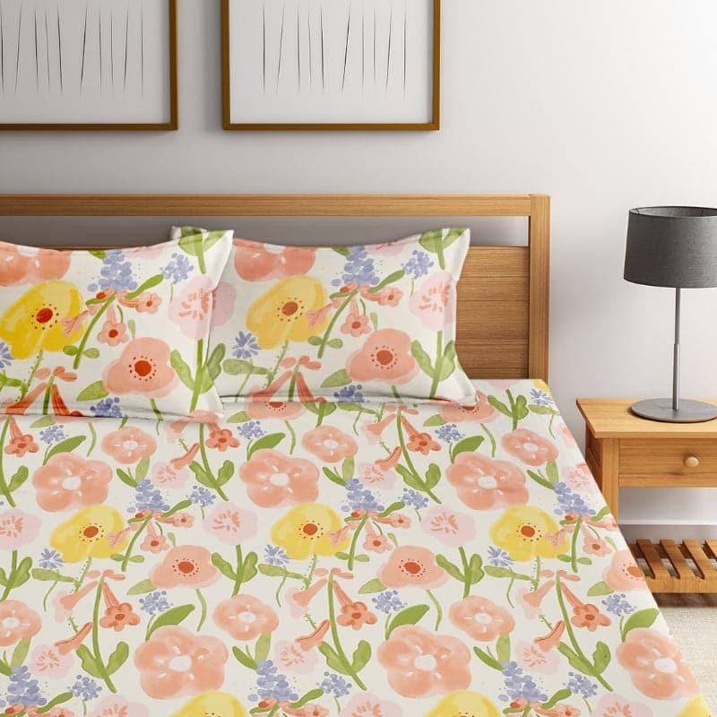 Suzi Floral Microfiber Bedsheet Old - 130 GSM - Queen/Double