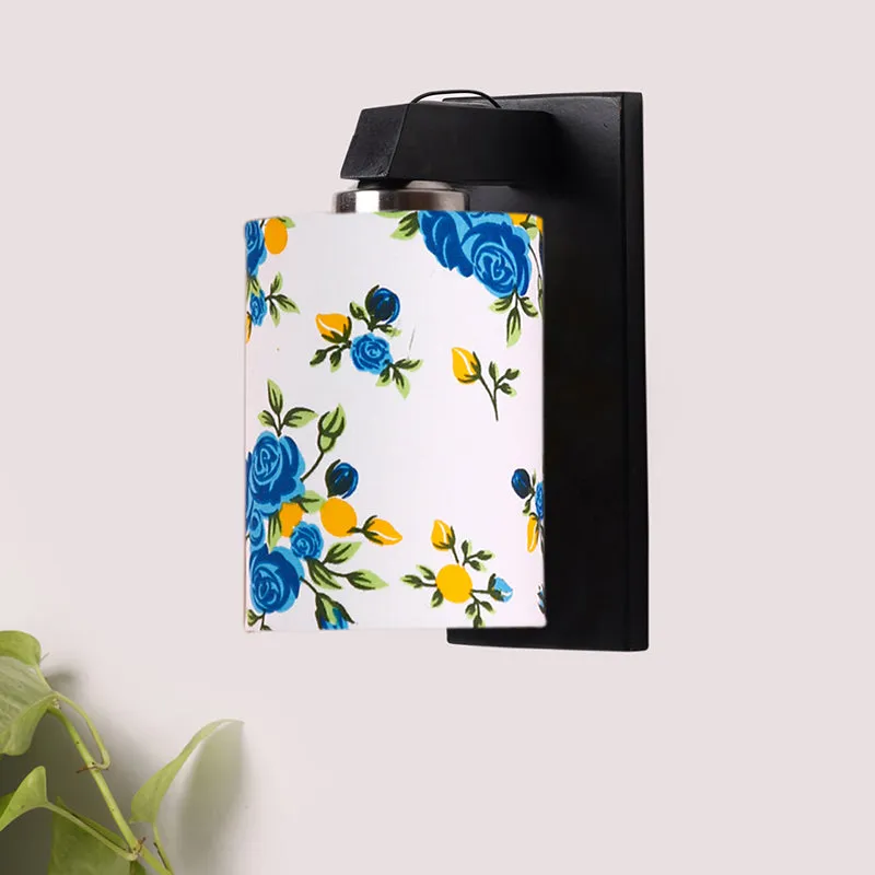 Eyrie Printed Wooden Wall Lamp - Blue media 3