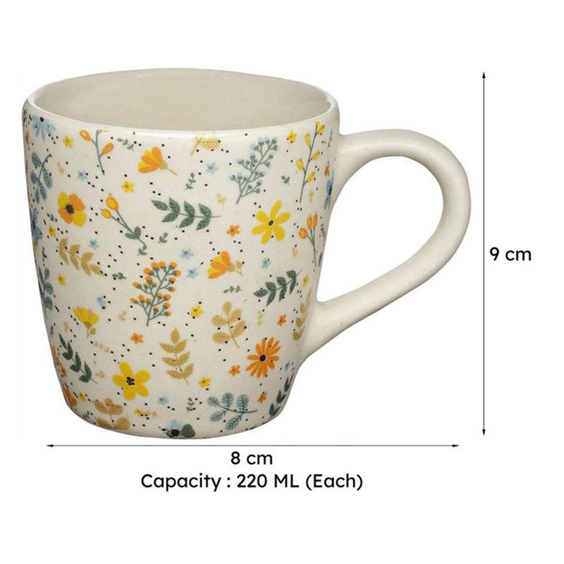 Peony Ceramic Tea Cup (220 mL Each) - Set Of Six media 6