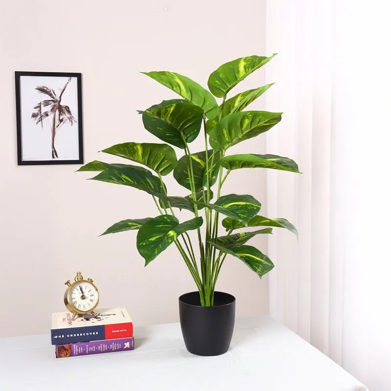 NatureTouch Artificial Leaf Plant With Black Plastic Pot - 2.95 Feet media 4