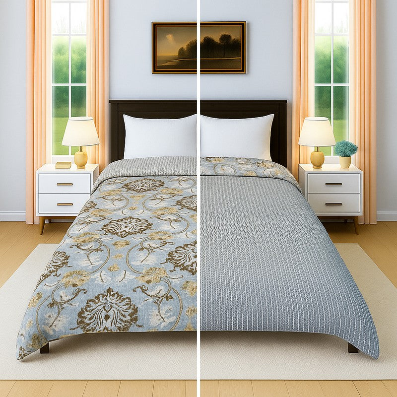 Softique Floral Cotton Comforter (Multicolor) - 300 GSM media 3