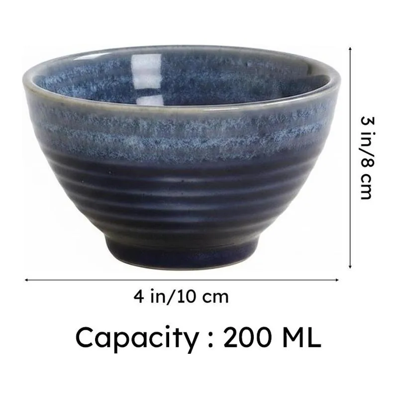 Vivre Snack Bowls (Blue,200 mL Each) - Set Of Four media 6
