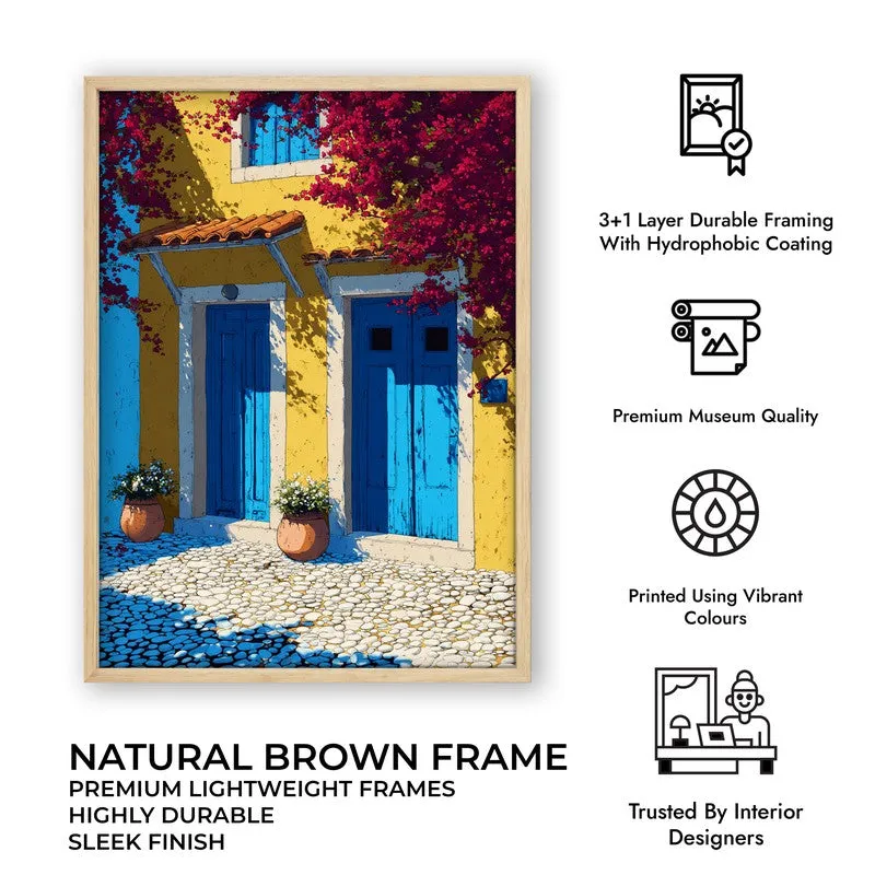 Coastline Hue Canvas Wall Painting - Brown Frame media 10