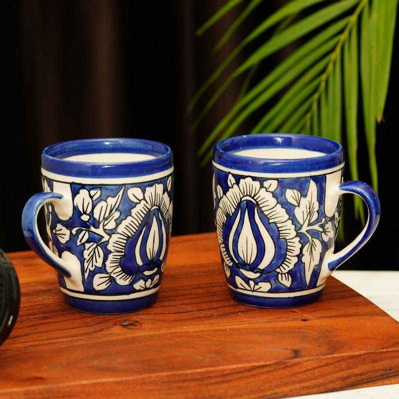 Mughal Ceramic Coffee Mug (300 mL Each) - Set Of Two