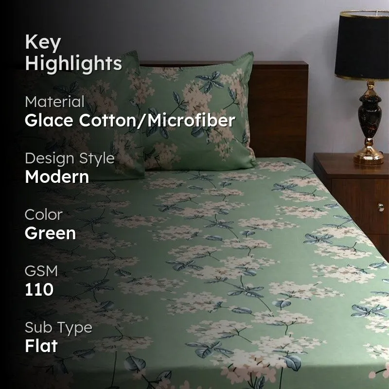 Chasmum Floral Microfiber Bedsheet - 110 GSM media 2