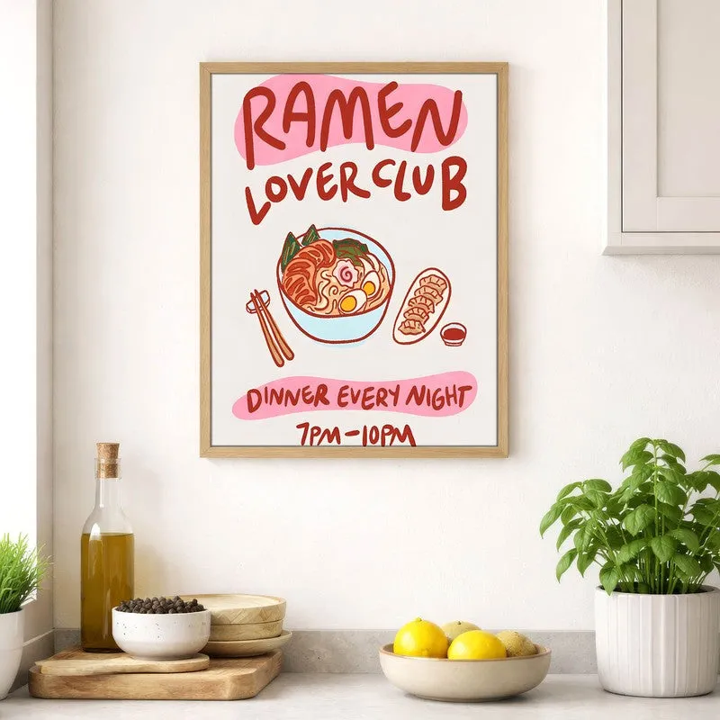 Ramen Club Archival Canvas Wall Art - Brown media 4