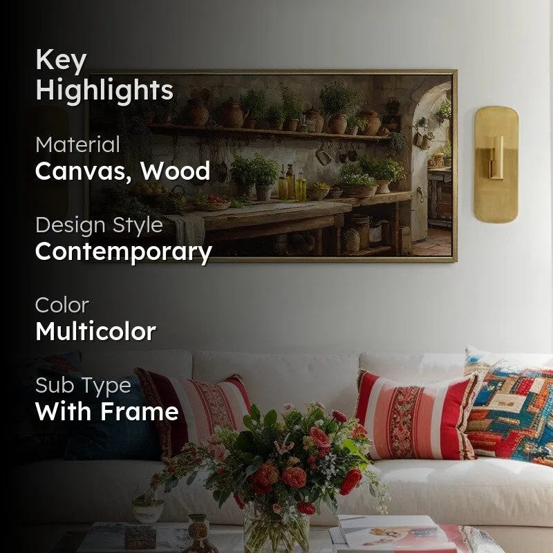 Mediterranean Hearth Canvas Wall Painting With Frame media 2