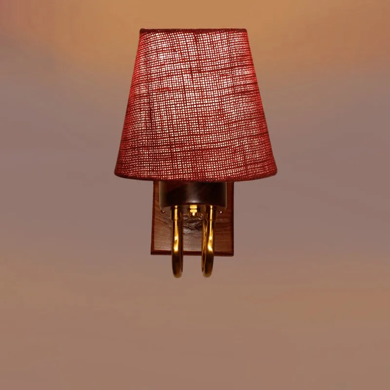 Gilded Arch Decorative Jute Wall Lamp - Red media 6