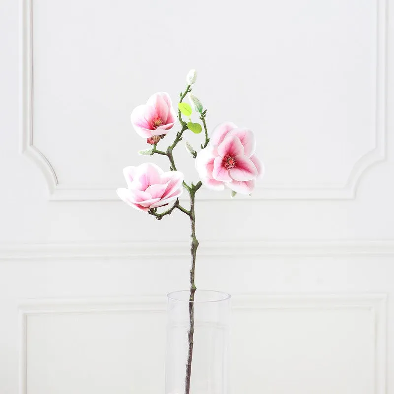 Magnolia Bloom Artificial Flower Stem - Pink media 4