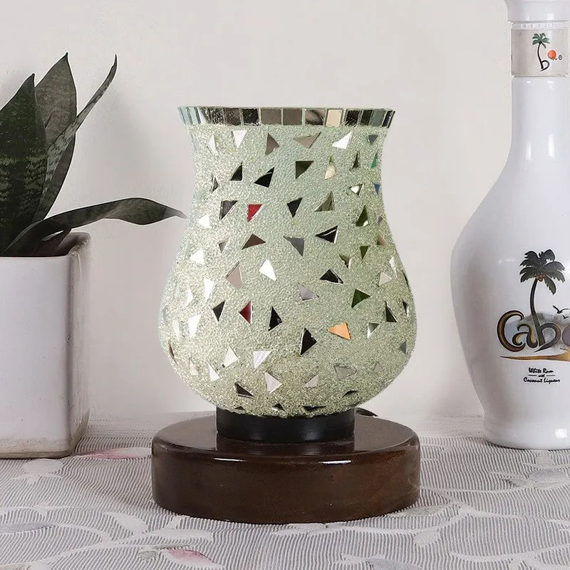 Starella Mosaic Glass Table Lamp With Wooden Base - Multicolor media 4