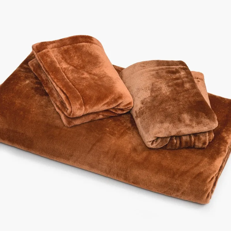 VelvetDream Woolen Bedsheet (Rust Orange) - 150 GSM media 9