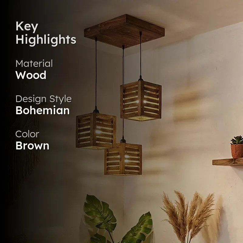 Ankaa Cluster Wooden Ceiling Lamp media 2