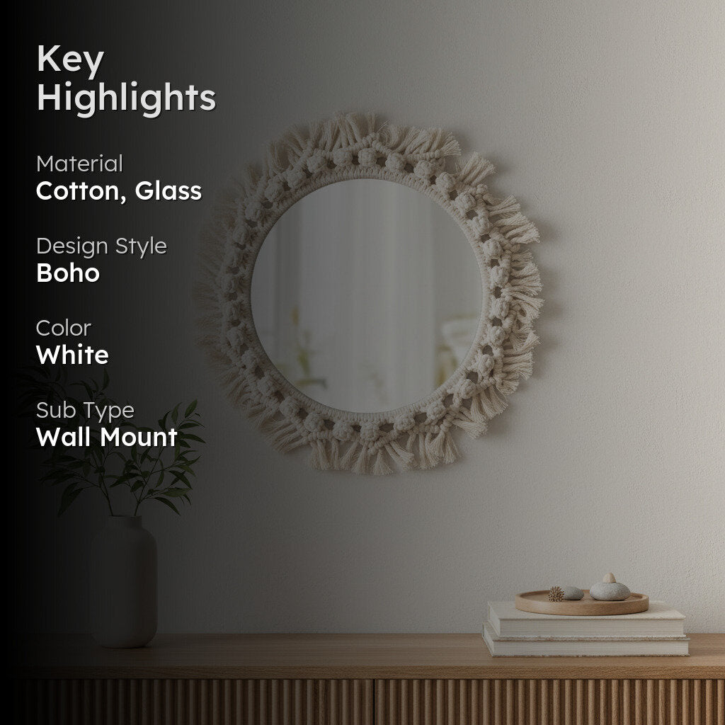 Oceanus Macrame Wall Mirror media 2