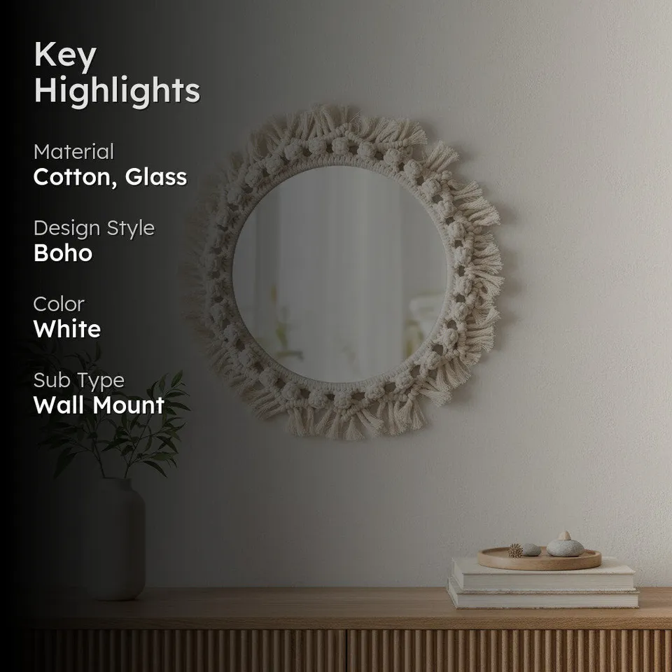 Oceanus Macrame Wall Mirror media 2