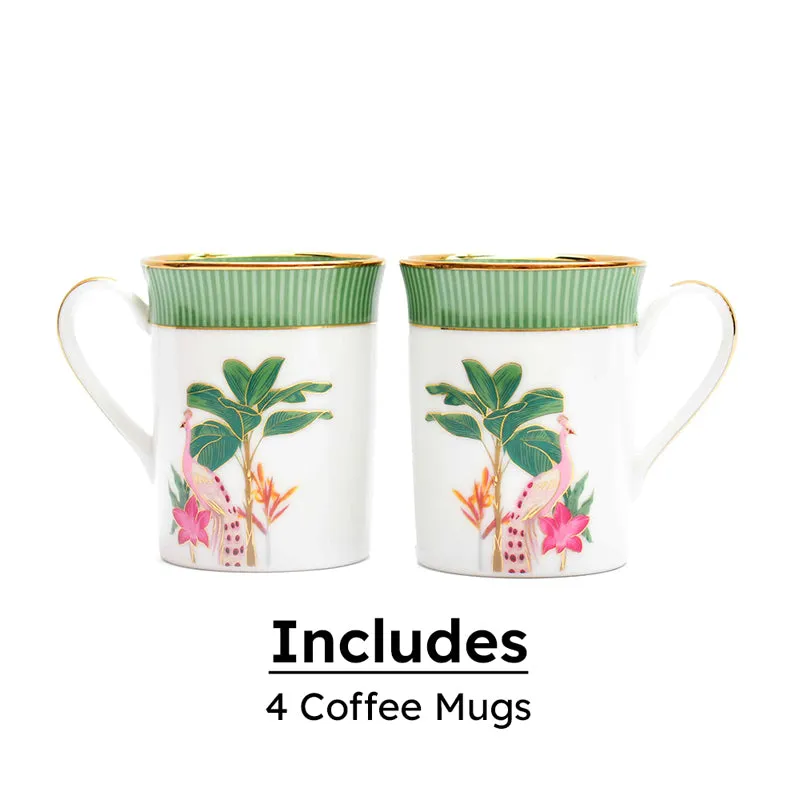 Gilded Mayura Classic 24k Gold Brushed Porcelain Coffee Mug (300 mL Each) - Set Of Four media 4