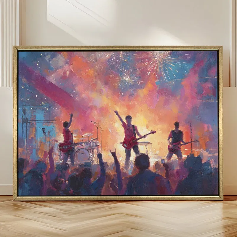 Electric Night Canvas Wall Painting With Frame media 4
