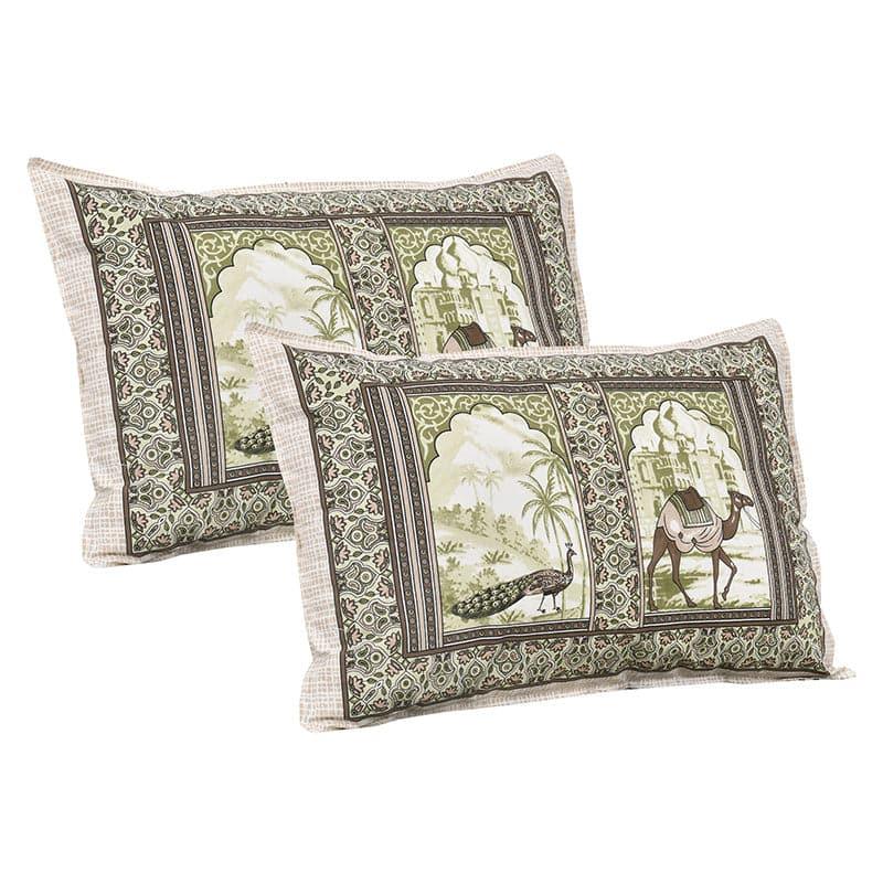 Niran Royal Courtyard Cotton Bedsheet (Green) - 180 TC media 6