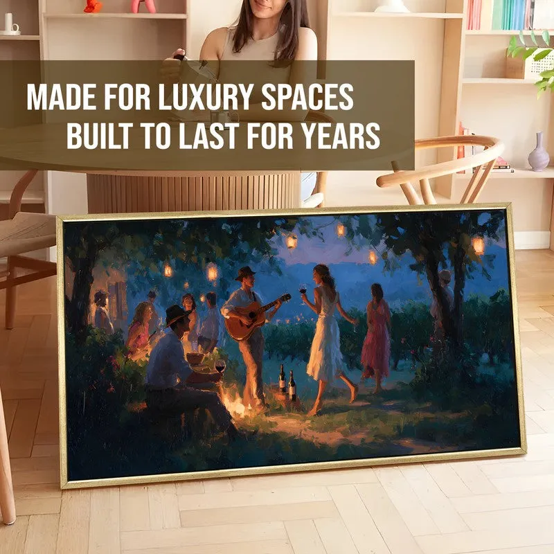 Firelight Serenade Canvas Wall Painting With Frame media 5