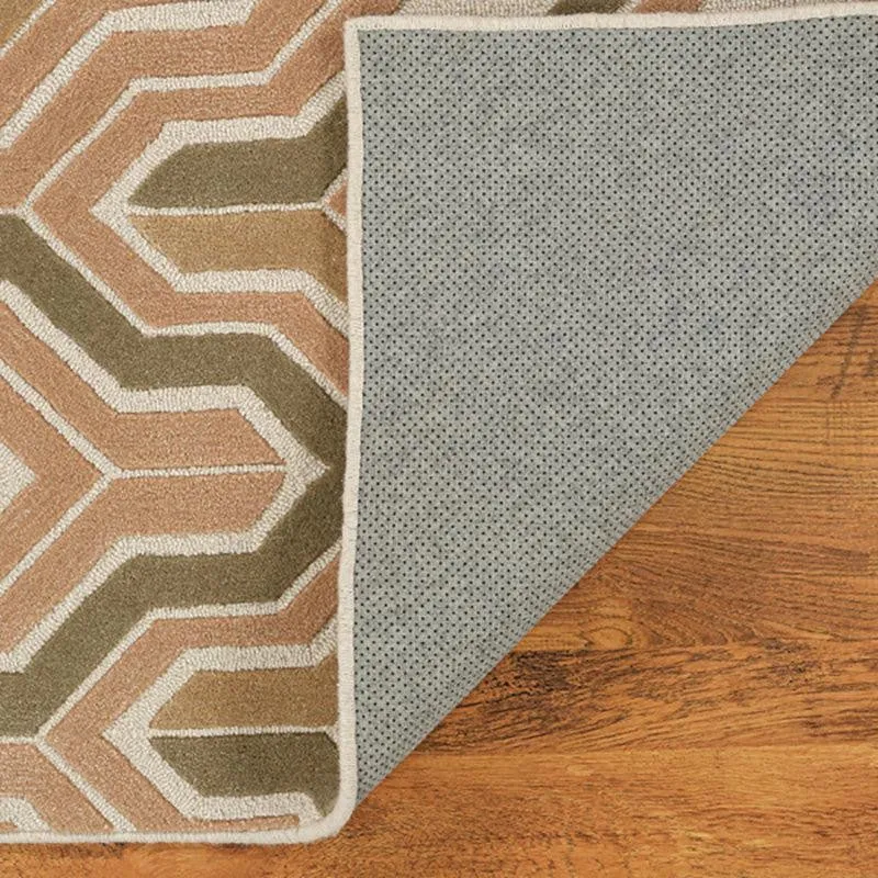 Elpis Hand Tufted Geometric Wool & Nylon Carpet - Beige media 5