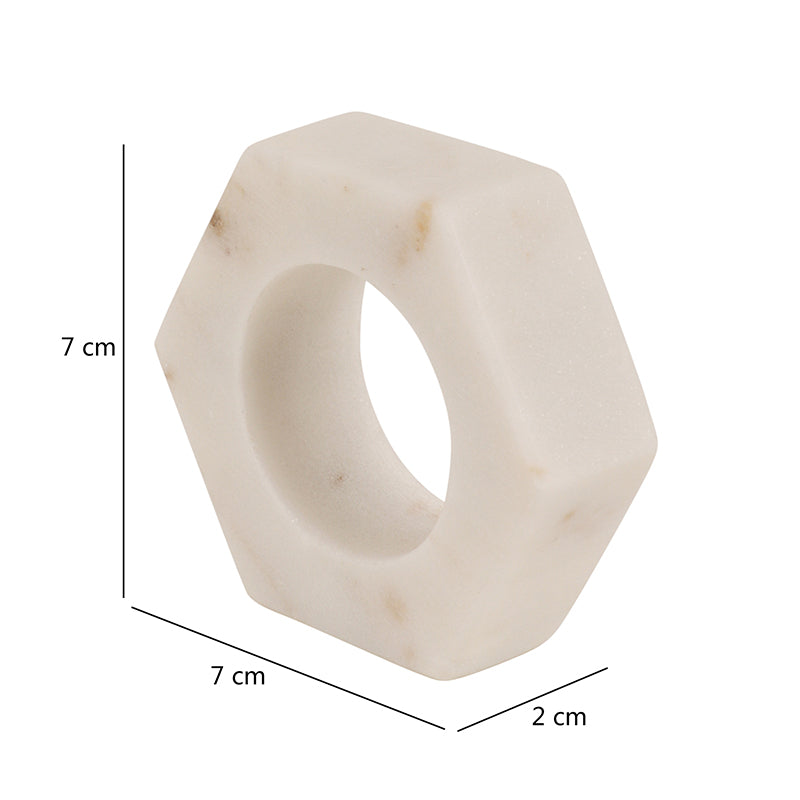 Hexette Marble Napkin Ring - Set Of Four media 5