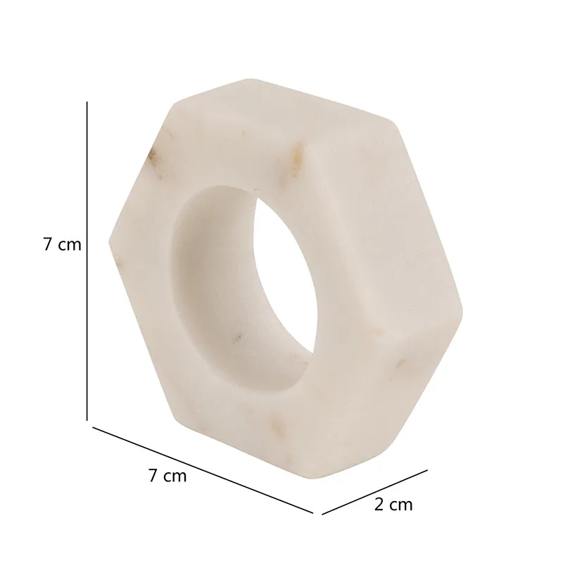 Hexette Marble Napkin Ring - Set Of Four media 5