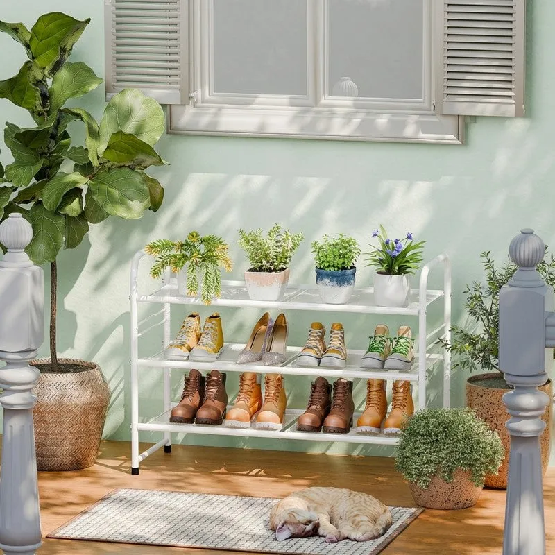 Aura Metal Shoe Rack - White media 3