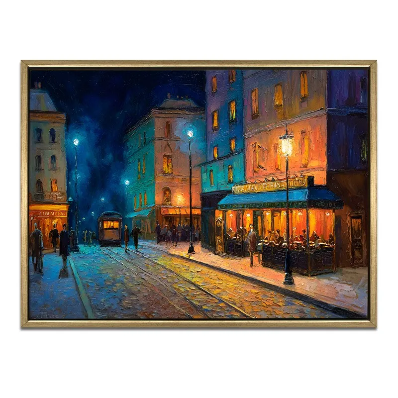 Moonlit Courtyard Canvas Wall Painting With Frame media 3