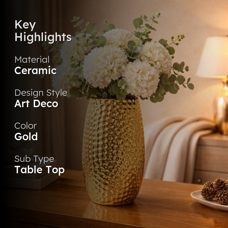 Opulent Glow Ceramic Vase media 2