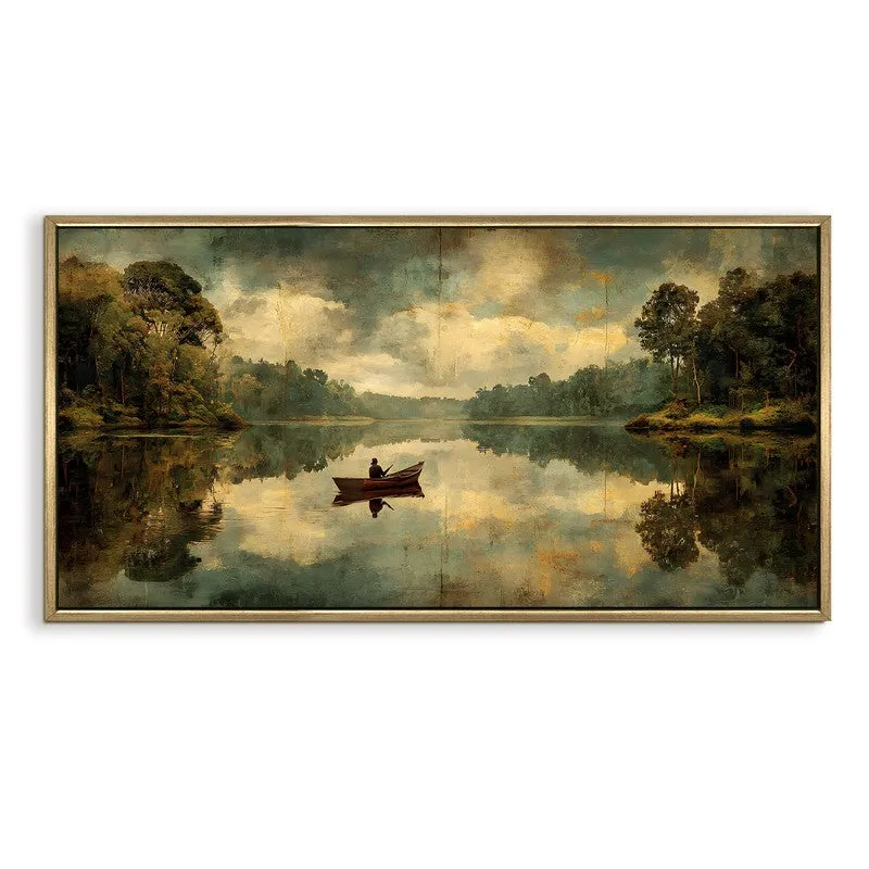 Solitary Boat Reflection Wall Art media 4
