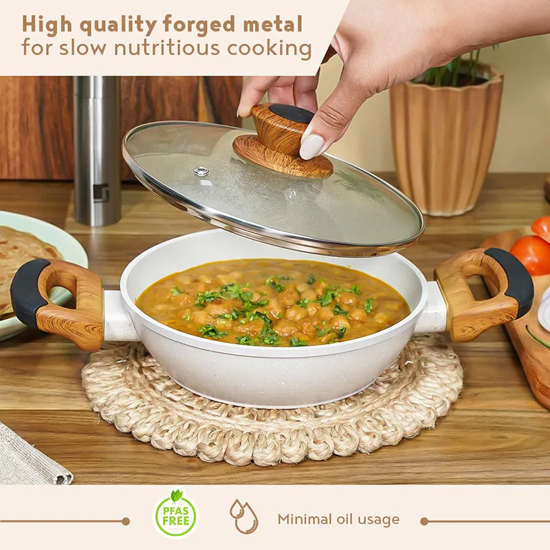 Bergner Nano Sear Non-Stick Kadhai With Lid (28 cm) - 3300 mL media 5
