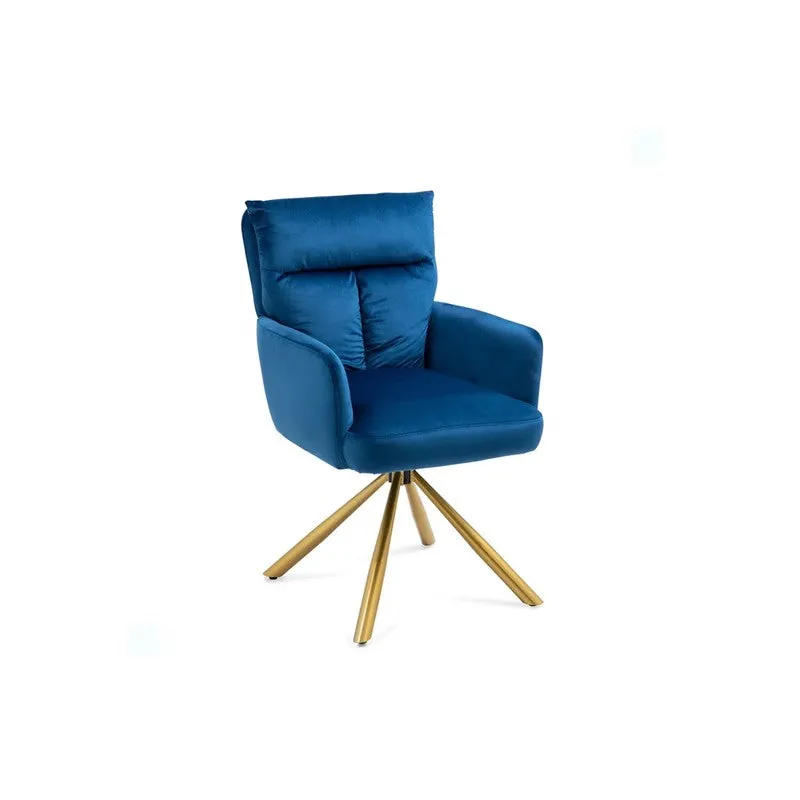 Arvella Neem Wood Accent Chair - Blue media 6
