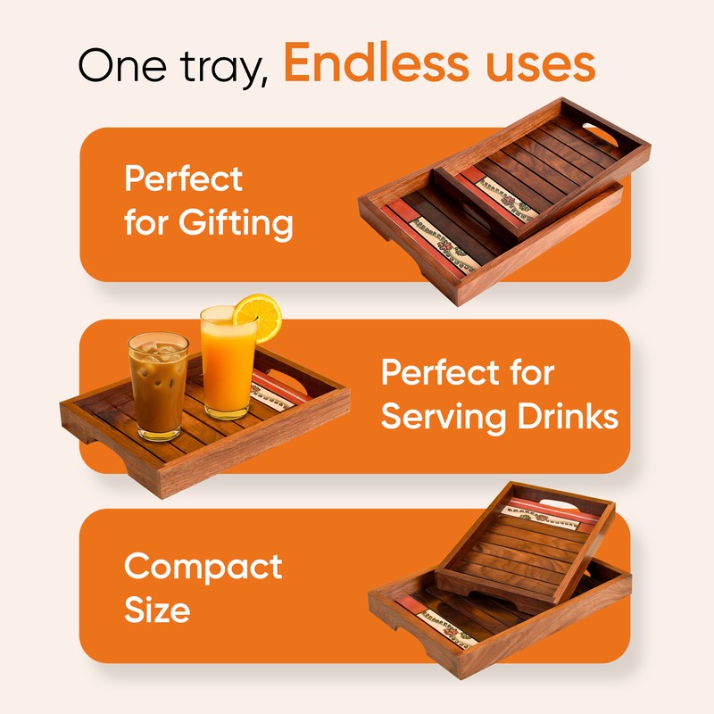 Aviya Wooden Tray - Set Of Two media 5