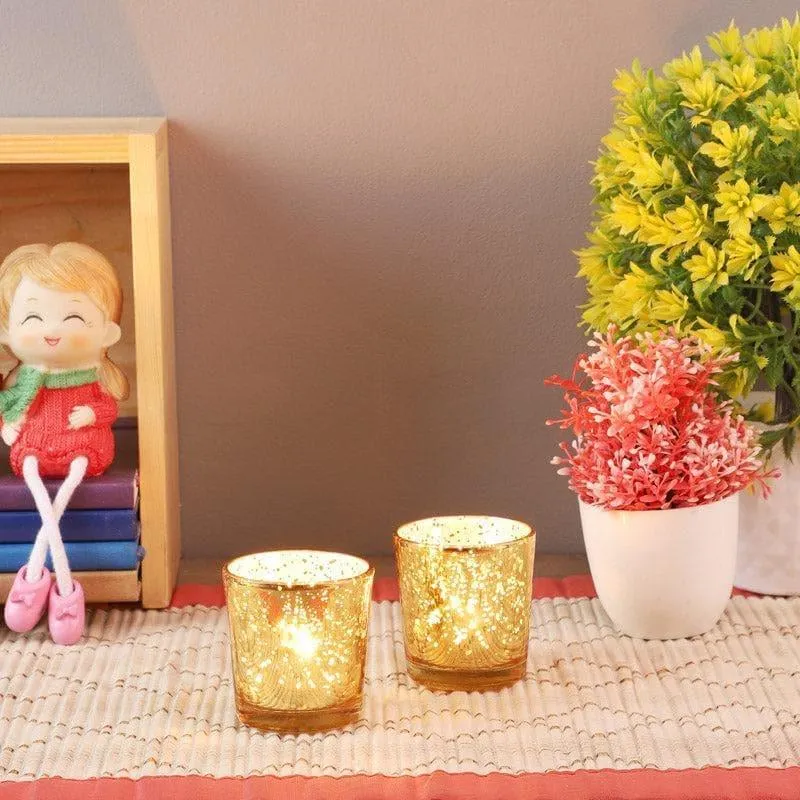 Brionne Tealight Candle Holder (Gold) - Set Of Four media 1