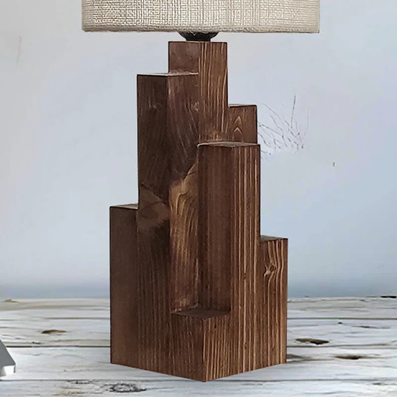 Jentique Jute Table Lamp - Brown,Beige media 4
