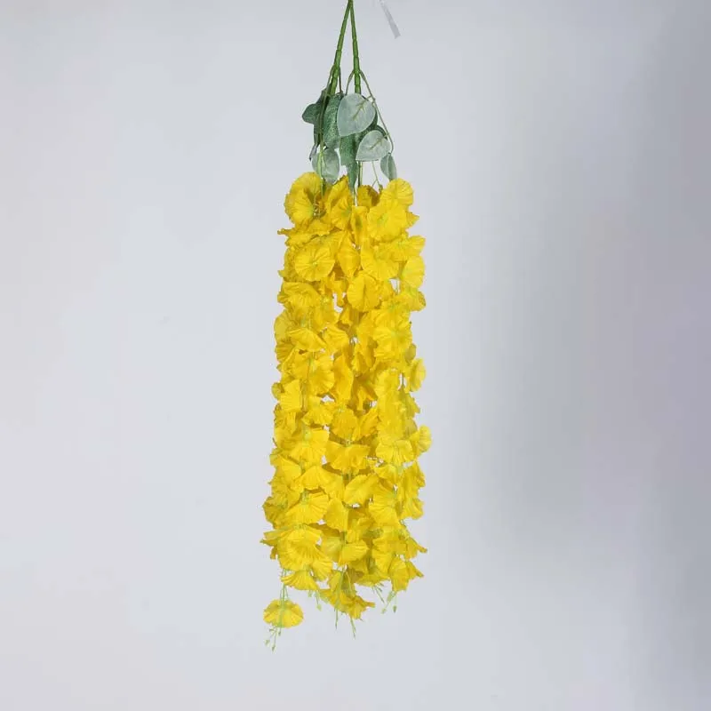 Faux Lush Hanging Morning Glory Plant (Yellow) - 2.8 Feet media 1