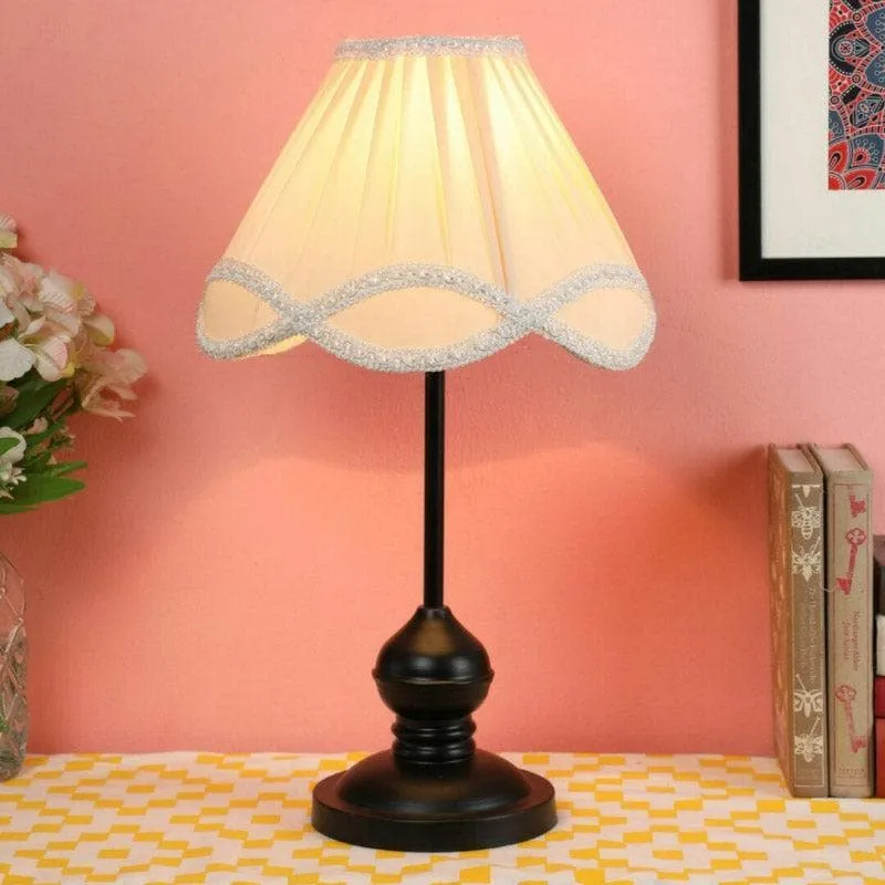 Margot Misa Fabric Table Lamp - White,Black media 1