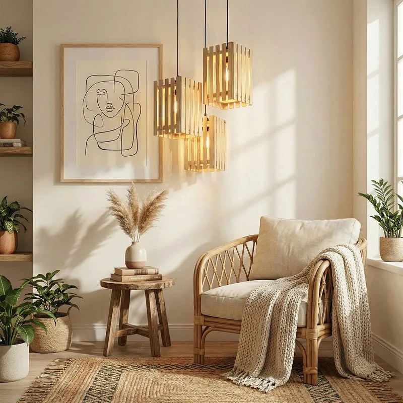 CageCraft Wooden Ceiling Lmap - Beige media 3