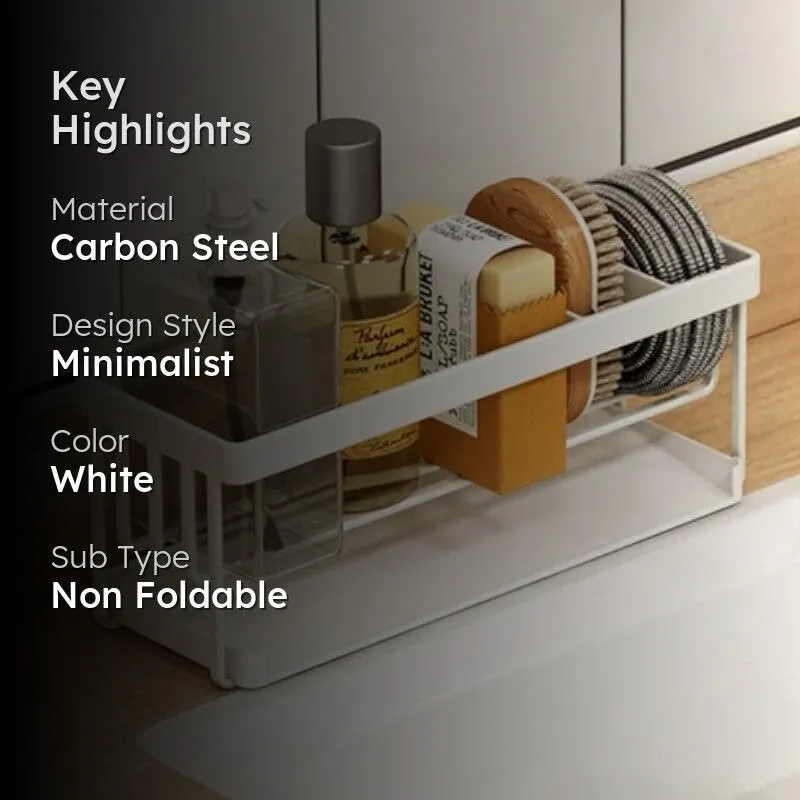 Triva Carbon Steel Sink Organizer - White media 2