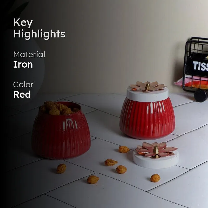 Hewei Flora Jar (Red) - Set Of Two media 2