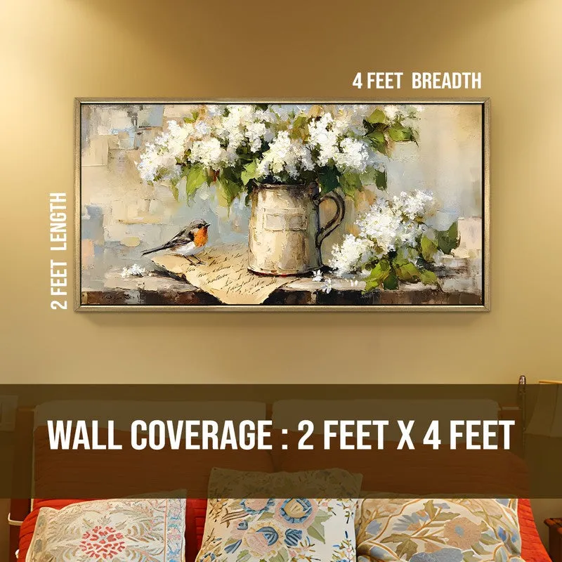 Bouquet Canvas Wall Painting With Frame media 8