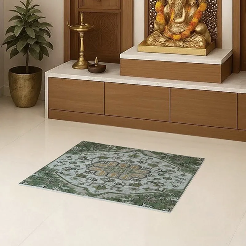Barakah Ethnic Prayer Mat (Green) - 550 GSM media 4