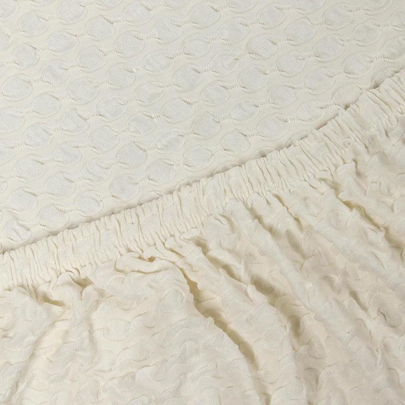 Pearl Cloud Solid Sofa Cover (Cream) - Single Seater media 4