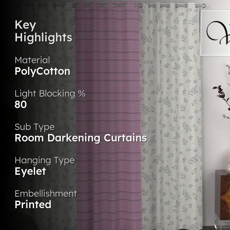 Petal Aura Symphony Curtains - Set of Three media 2