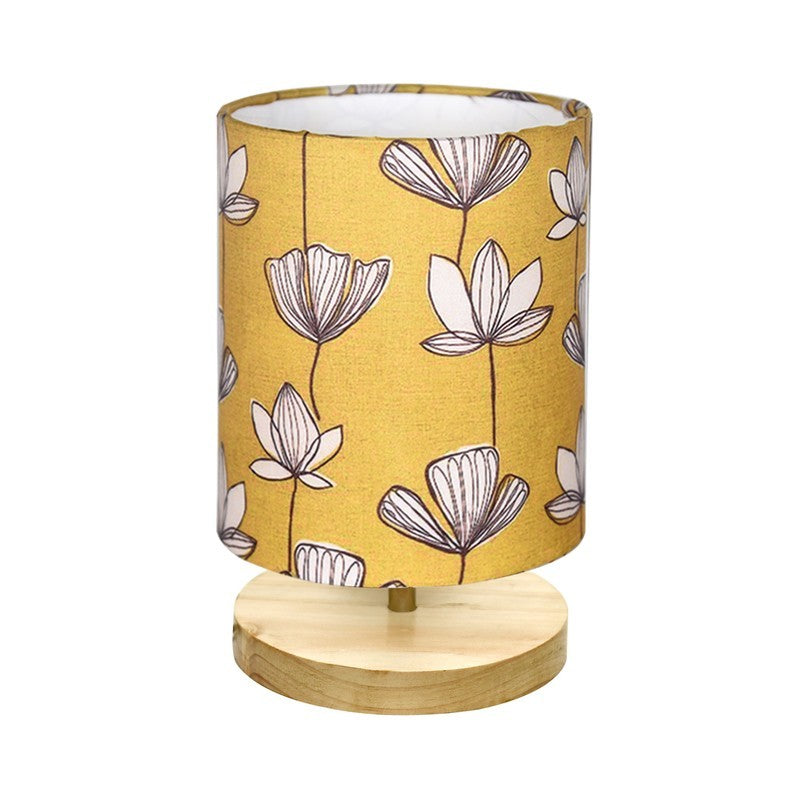 GlowNest Bedside Comfort Wooden Table Lamp - Yellow,White media 4